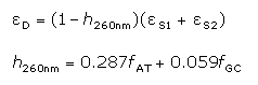 Hypochromicity equations.